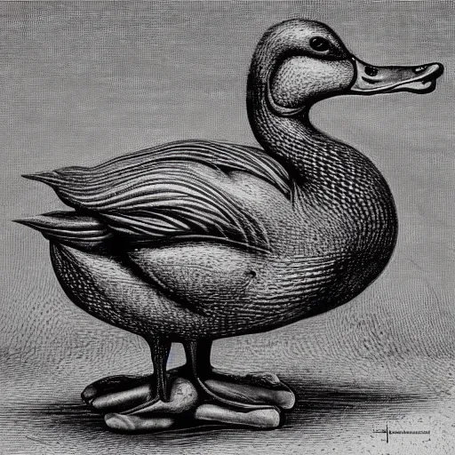 Prompt: ducks by hr giger