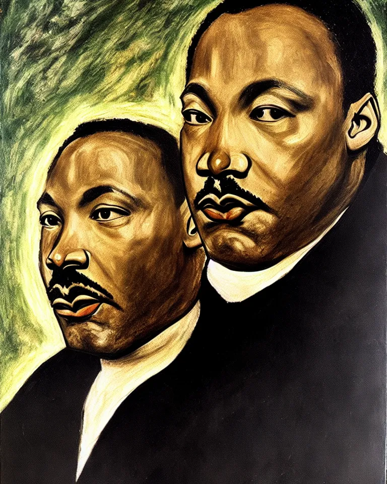 Prompt: Martin Luther King, Jr. by el Greco.