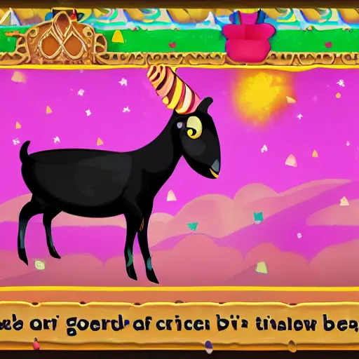 Image similar to a black goat in viva pinata, screenshot