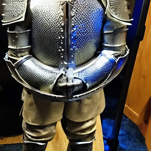 Image similar to knight in armor made of aquarium