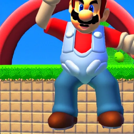 Image similar to obama in super mario 6 4