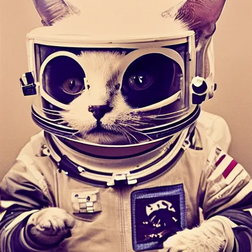 Prompt: a cat in a spacesuit for cats on the moon