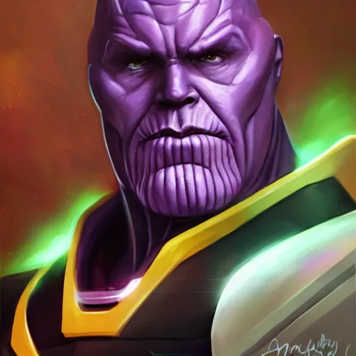 Prompt: Portrait of Thanos Power Rangers by Mandy Jurgens