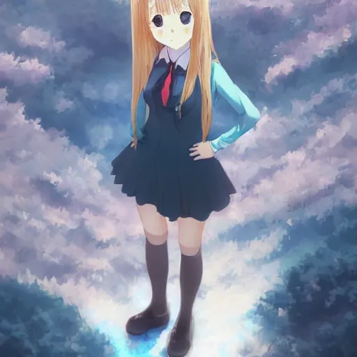 Prompt: mugi from kon during the last days of humanity, digital art, portrait, dark fantasy, by makoto shinkai