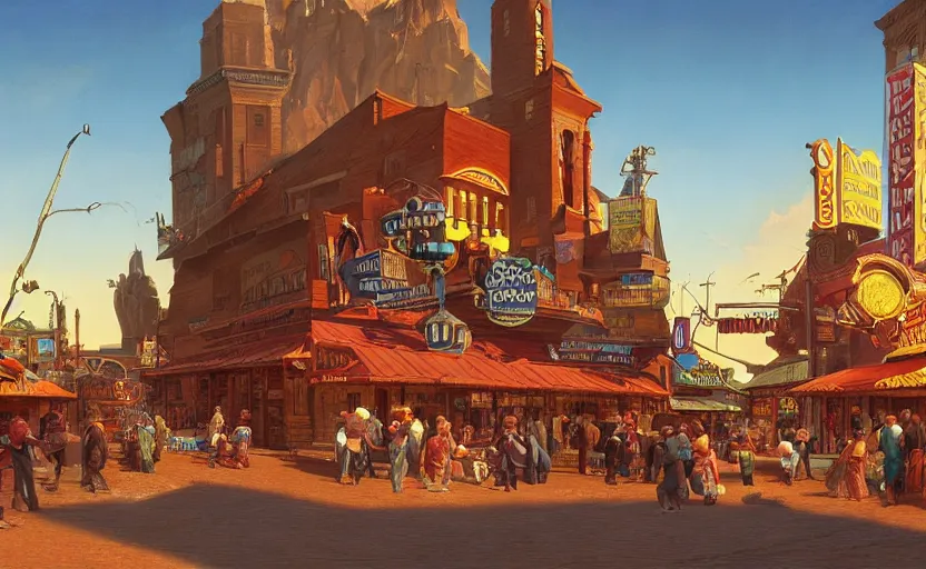 Prompt: a old western town, saloons and banks, beautiful, dynamic lighting, photorealistic fantasy concept art, trending on art station, stunning visuals, creative, cinematic, ultra detailed, ray tracing, sun rays, wonderous, amazing detail, style of tim hildebrandt