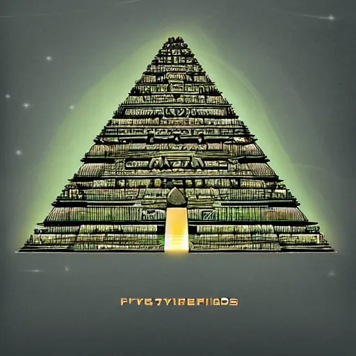 Image similar to an afrofuturist rendition of ancient pyramids launching into space