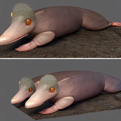 Image similar to 3 d render of a platypus, national geographic, realistic, cinematic lighting, 8 k, cute, adorable