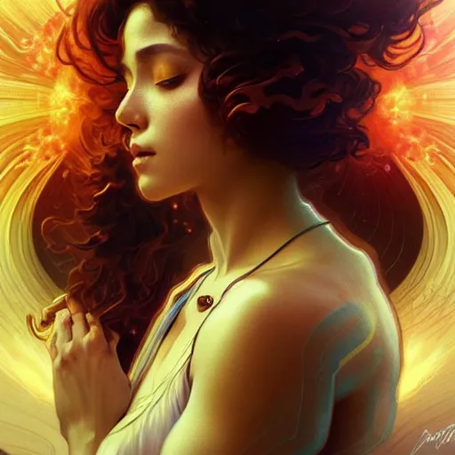 Image similar to A stunningly beautiful supernova explosion, highly detailed, digital painting, artstation, smooth, sharp focus, 8K, art by artgerm and greg rutkowski and alphonse mucha