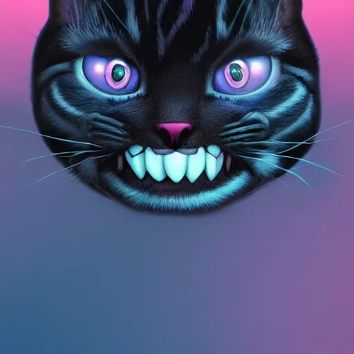 Image similar to a bluish black cheshire cat photoshop filter cutout vector, behance hd by jesper ejsing, by rhads, makoto shinkai and lois van baarle, ilya kuvshinov global illumination