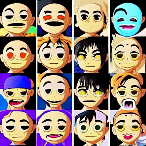 Prompt: cool emoji, emoji movie, 😎😎😎😎😎😎😎😎😎😎 anime thick linework by kentato miura and hayao miyazaki.