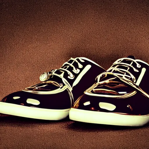 Image similar to Advertising Photo of a shoe inspired by a clock with pointers and numbers HD studio lightning