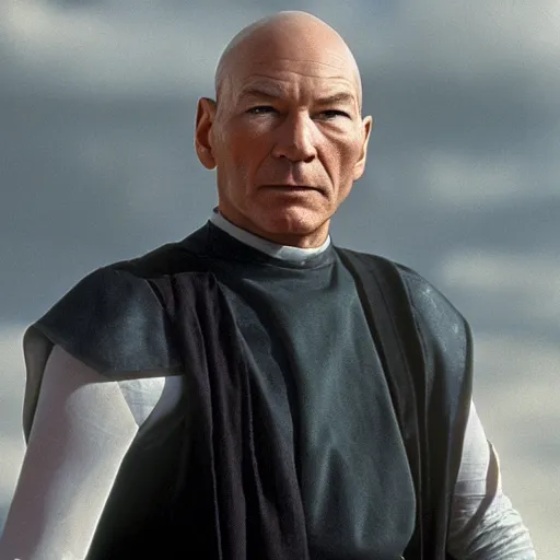 Prompt: patrick stewart as luke skywalker