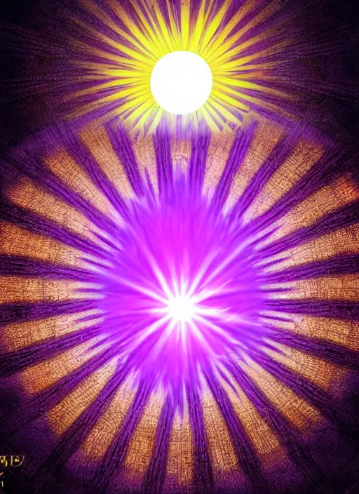 Image similar to rising sun crystals white religious dawn purple gold god rays crystals simple background graphic ultra simplified fai khadra gaika style