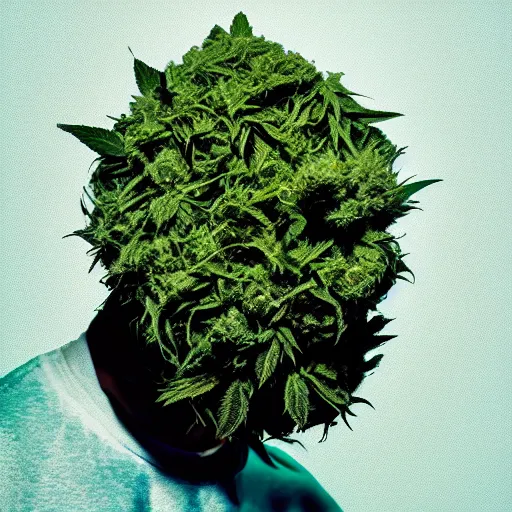 Prompt: cookie monsta made of weed trichomes bud photography portrait stylised jonathan zawada lit from multiple angles soft