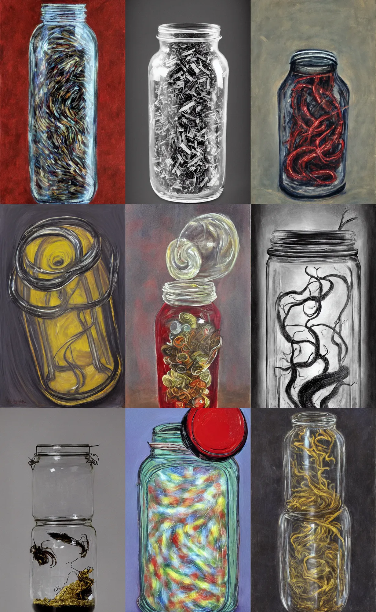 Prompt: whirlwind in a jar