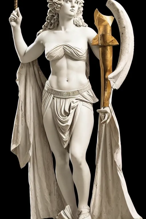 Prompt: an ancient greek statue of she - ra, the princess of power