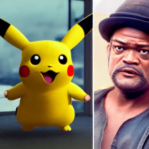 Prompt: laurence fishburne as pikachu