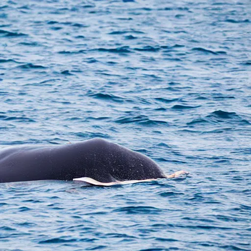 Prompt: sperm whale eating plastic bags in ocean
