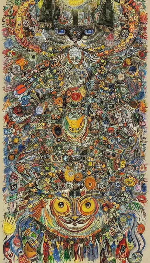 Image similar to portrait of a digital shaman, by louis wain