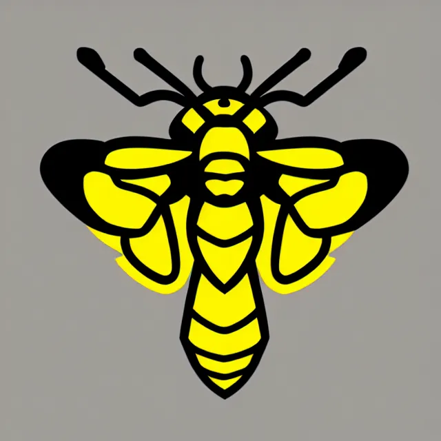 Image similar to angry wasp vector logo, E-sport style, flat colour, SVG, professional, sharp edges, vinyl cutout