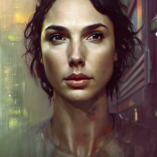 Prompt: gal gadot, hyperrealistic portrait, bladerunner street, art of elysium by jeremy mann and alphonse mucha, fantasy art, photo realistic, dynamic lighting, artstation, poster, volumetric lighting, very detailed face, 4 k, award winning