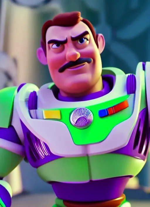 Prompt: film still of tom selleck as buzz lightyear, 4 k