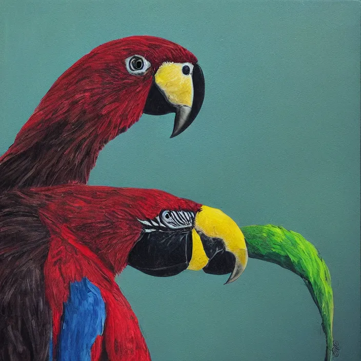 Image similar to studio portrait of ninja parrot