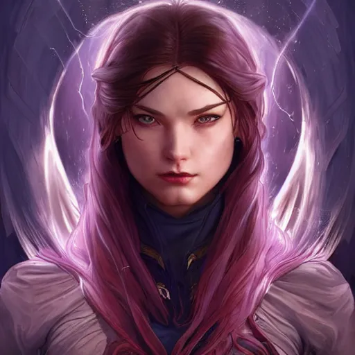 Image similar to character concept, portrait, symmetrical head - on centralized, young women with dark ninja clothes. detailed, high quality, dynamic lightning, fantasy, scenematic. artwork by artgerm, wlop, alex ross, greg rutknowski, alphonse mucha