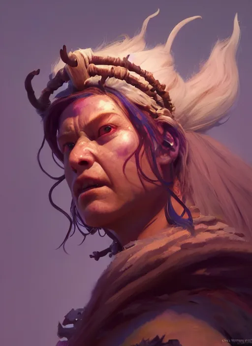 Image similar to side portrait, female troll shaman, gloomhaven, organic painting, hard edges, luminescent, octane render, by greg manchess, huang guangjian, gil elvgren, sachin teng, greg rutkowski, jesper ejsing, rhads, ilya kuvshinov, cushart krenz