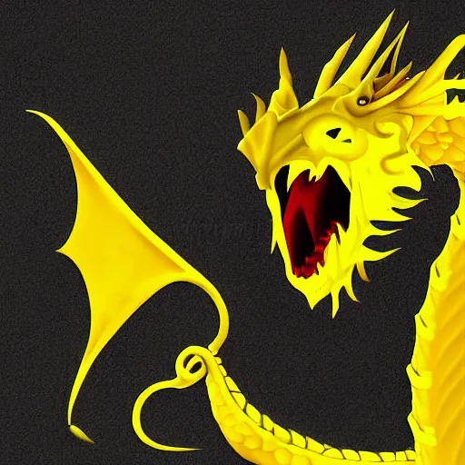 Prompt: yellow dragon vomiting, digital art, trending on deviantart