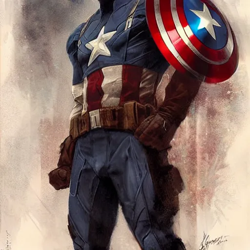 Prompt: captain america crying art, tears and sadness, by greg rutkowski