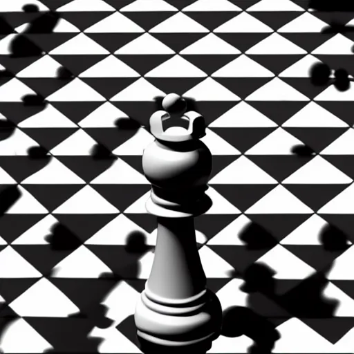 Image similar to a 3D mesh render of a chess piece, a vast white room, courtesy of Centre Pompidou, archival pigment print