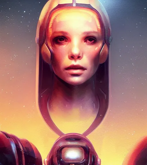 Image similar to portrait of 🍑 from the tomorrow people by greg rutkowski, she is about 3 0 years old, slavic, pretty, blond hair with two strans around her face, she is wearing a futuristic space gear, highly detailed portrait, digital painting, artstation, concept art, smooth, sharp foccus ilustration, artstation hq.