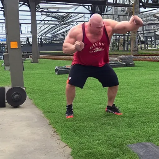 Prompt: Brock Lesnar working out in a trainyard, brock Lesnar workout in boxcar