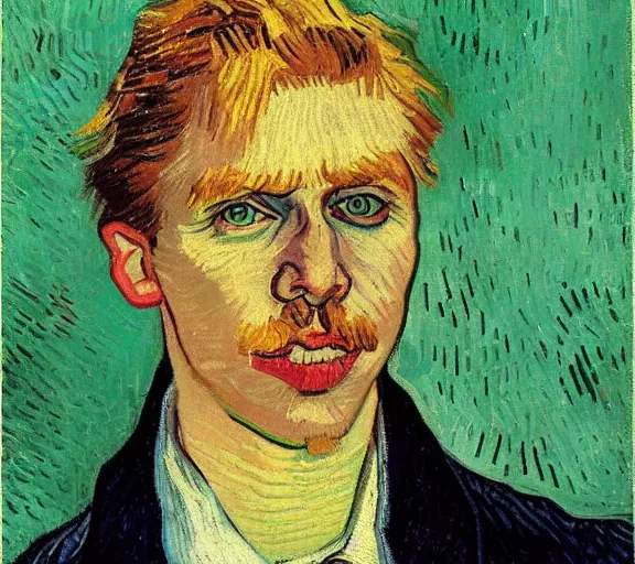 Image similar to portrait of tom odell by vincent van gogh