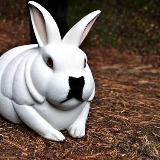 Image similar to A fat rabbit dog with huge white eyes, game object, side view