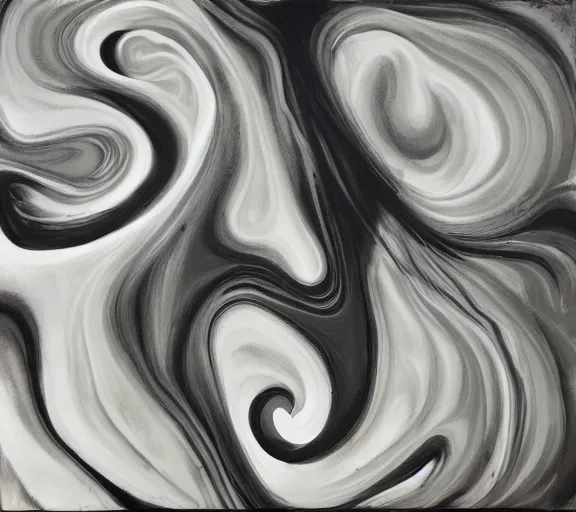 Prompt: monochrome artwork called oblivion. abstract canvas. oil paintings, wax art.