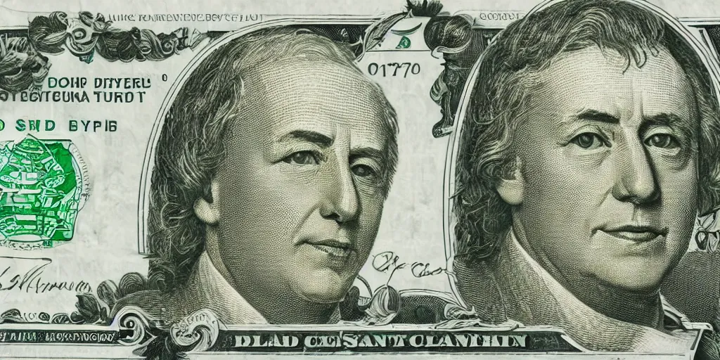 Prompt: A paper currency bill with the face of Bill Clinton, digital scanned currency, high resolution, detailed