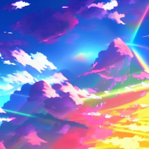 Prompt: An explosion of colors, prism, Makoto Shinkai, 4K