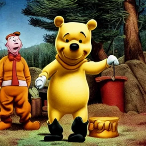 Image similar to Walter white as Winnie the Pooh, photo