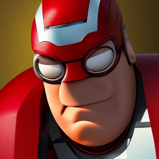 Image similar to peter griffin as ironman, 4 k, high detail, high - resolution photograph, professional photography, ultra - detail