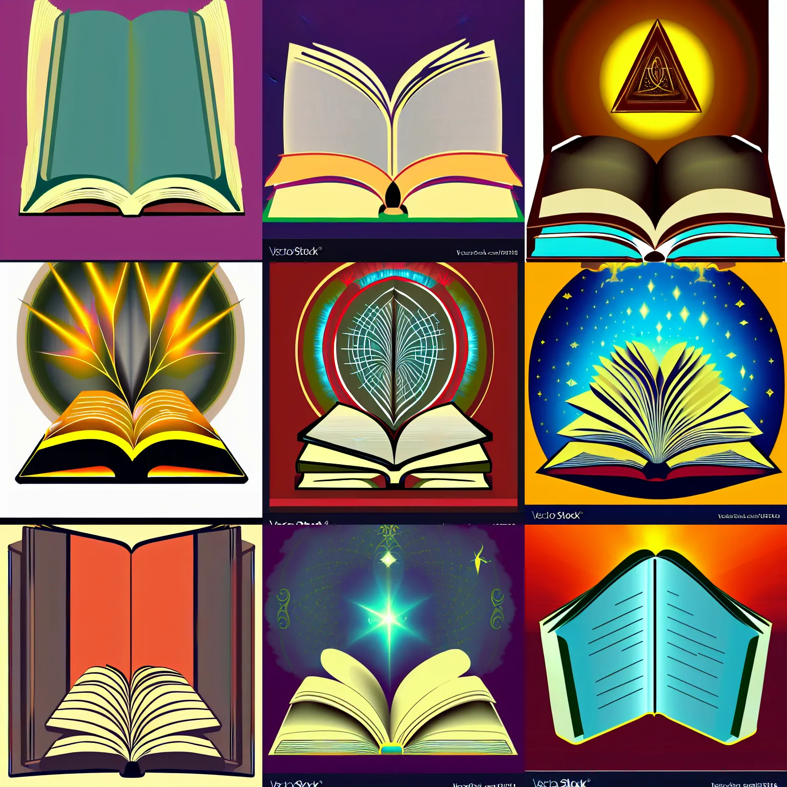 Prompt: A mystical book, vector image