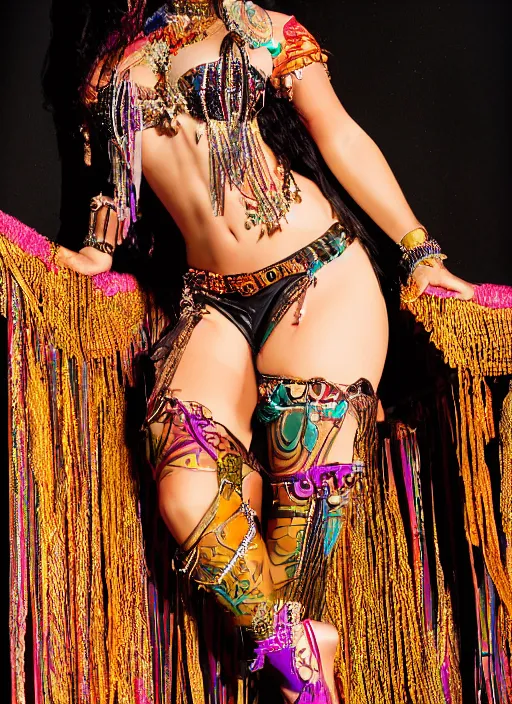 Image similar to hyper realistic photography of bellydancer festival warrior curvy partygirl cinematic, vallejo, diego rivera