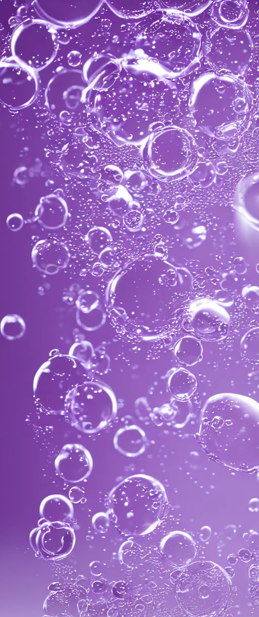 Prompt: purple bubbles octane render, hyper realistic, 4 k, intricate detail, vivid, colorful, water, condensation