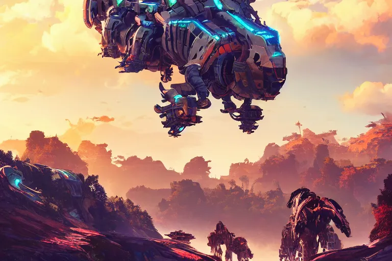 Image similar to rollerback machine mecanical creature robot of horizon forbidden west horizon zero dawn bioluminiscence global illumination ray tracing hdr fanart arstation by ian pesty and alena aenami artworks in 4 k