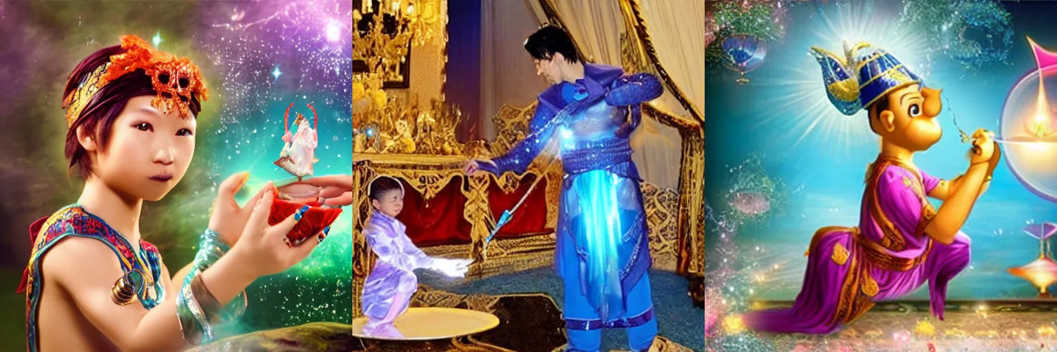 Prompt: <photo eye-catching hd>a magical genie granting a wish</photo>