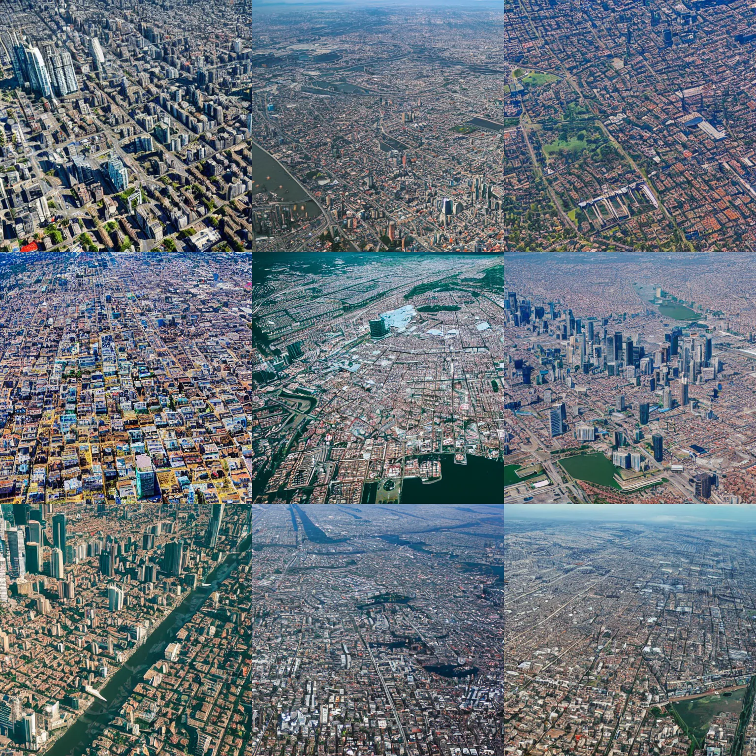 Prompt: aerial photography city