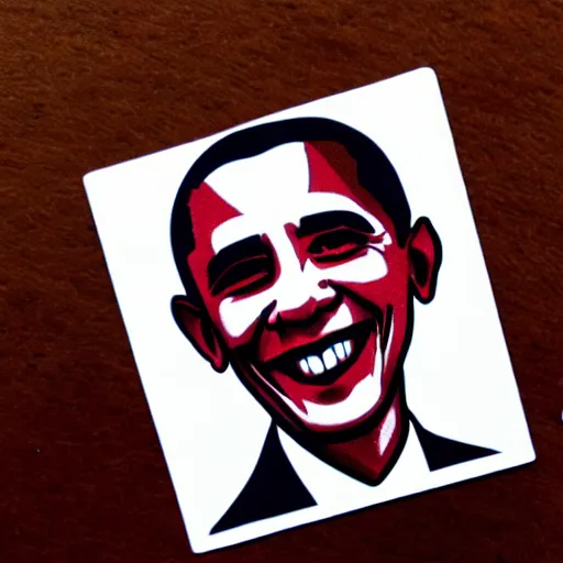 Prompt: Little Barack Obama sticker illustration