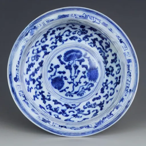 Image similar to photograph of kangxi blue and white porcelain