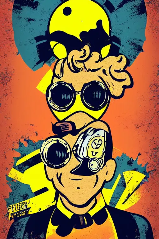 Image similar to fallout 7 6 retro futurist illustration art by butcher billy, sticker, colorful, illustration, highly detailed, simple, smooth and clean vector curves, no jagged lines, vector art, smooth andy warhol style